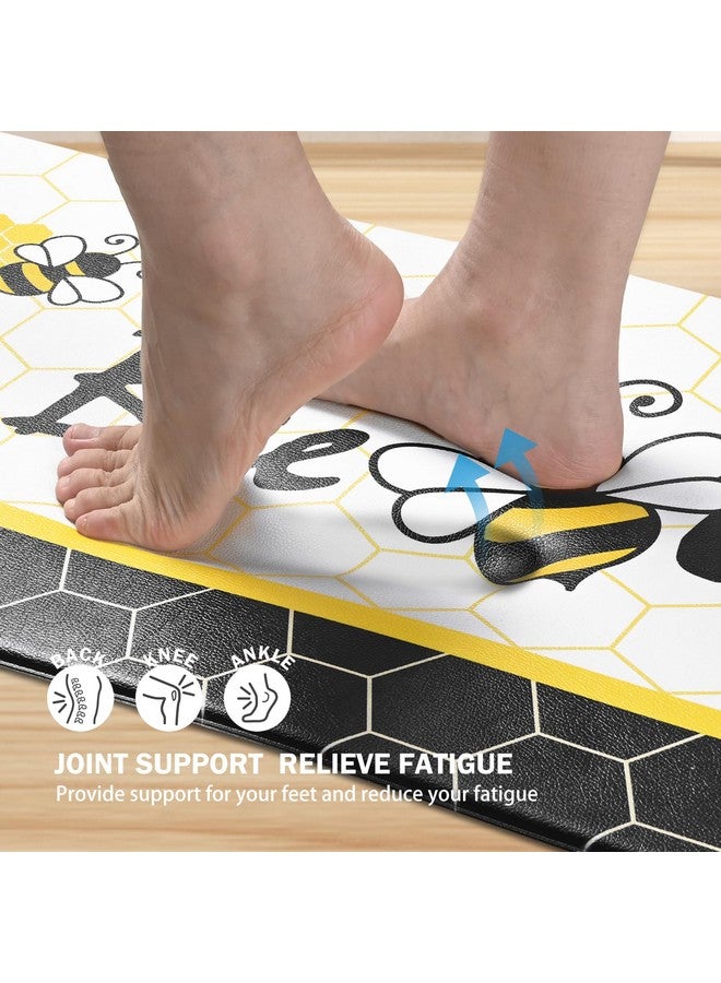 ASPMIZ ASPMIZ Yellow Bee Kitchen Mat Anti Fatigue, Bee Happy Kitchen Rugs Sets of 2, Memory Foam Kitchen Mats for Floor Non Skid, Kitchen Floor Comfort Mats for Sink/Home/Office, 18'' x 48''+18'' x 30'' - Image 5