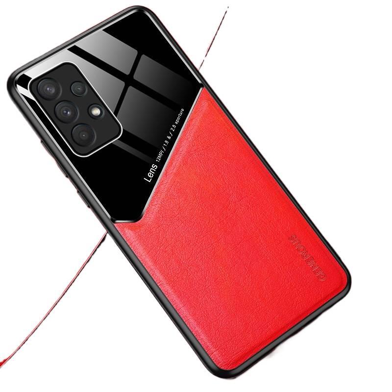 MagSafe Samsung Galaxy S26 Ultra Scratch Resistant Leather Case for Samsung S26 Ultra Samsung S26 in Red - Image 1