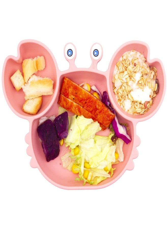 كيوشاير طبق طعام كيو شير للأطفال الصغار، أطباق طعام محمولة للأطفال الصغار والأطفال، خالية من مادة BPA، أطباق شفط قوية للأطفال الصغار، آمنة للاستخدام في غسالة الأطباق والميكروويف، مقاس 9×6×1.4 بوصة (لون الفيل - وردي شامبانيا) - Image 1