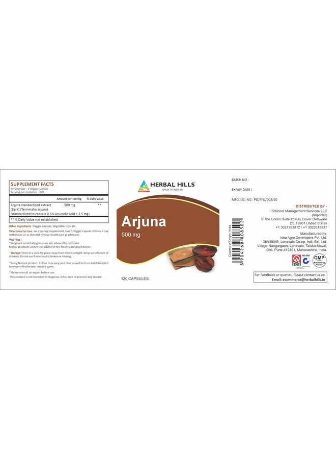 HERBAL HILLS Arjuna Capsules (Terminalia Arjuna) | 120 Count (500 mg) | Standardized Extract Wellness and Health Supplements with Arjuna Bark Extract - Image 5