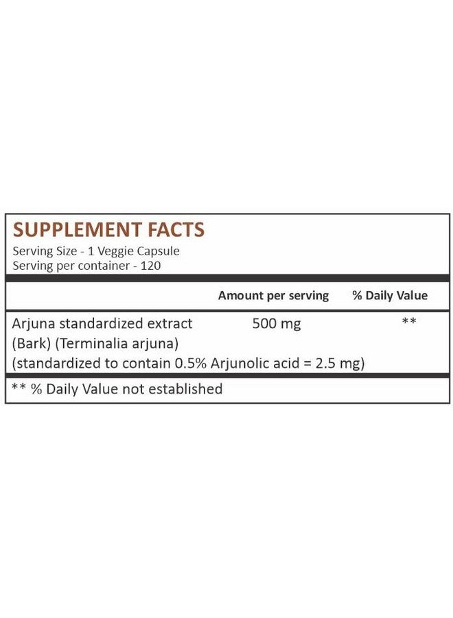 HERBAL HILLS Arjuna Capsules (Terminalia Arjuna) | 120 Count (500 mg) | Standardized Extract Wellness and Health Supplements with Arjuna Bark Extract - Image 4