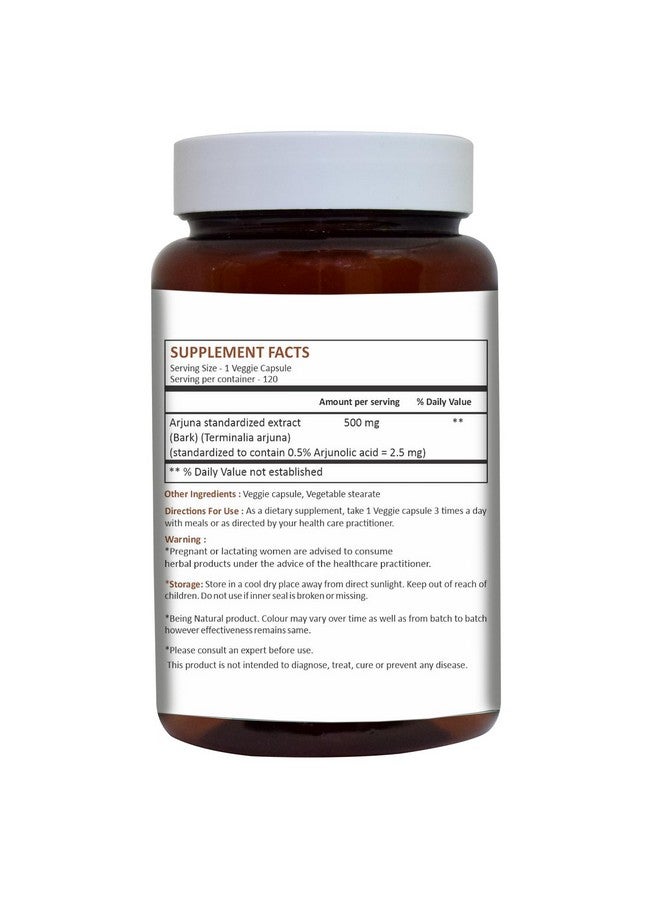 HERBAL HILLS Arjuna Capsules (Terminalia Arjuna) | 120 Count (500 mg) | Standardized Extract Wellness and Health Supplements with Arjuna Bark Extract - Image 2