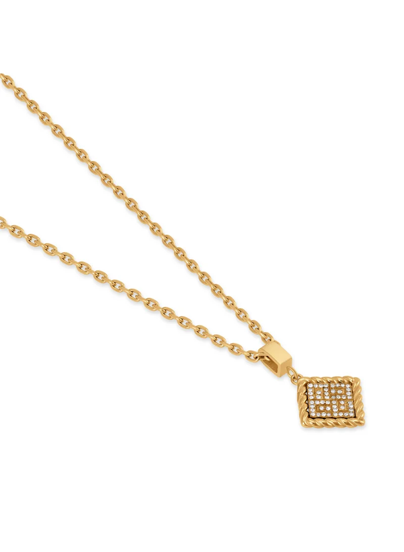 Guy Laroche  Cecile Gold-Plated Small Necklace with Twisted Wire & Crystals for Women | Best Price UAE