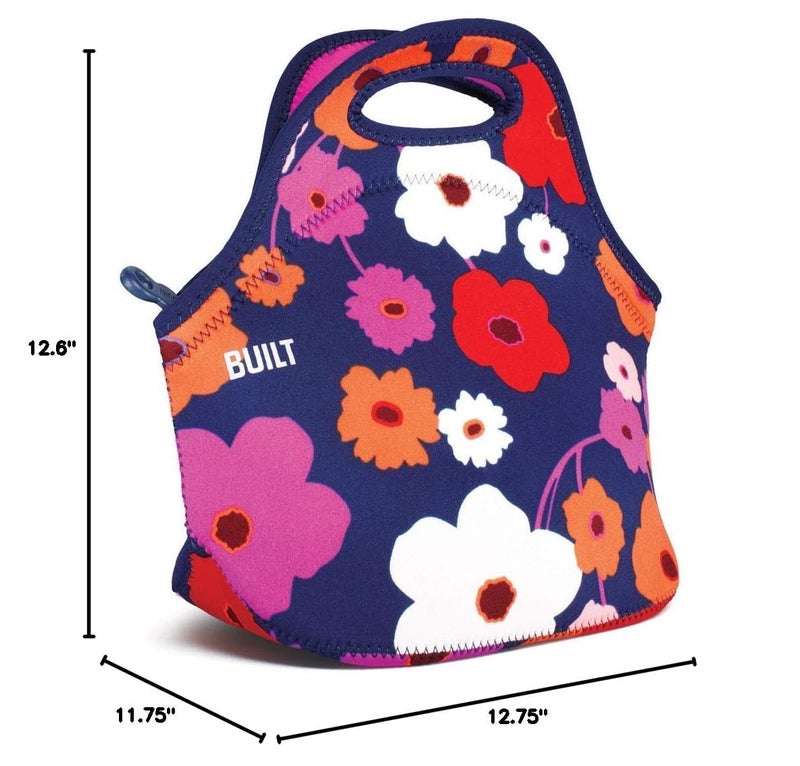 Built Gourmet Getaway Neoprene Lunch Bag - Insulated, Reusable, & Machine-Washable Lunch Tote for Hot and Cold Food Storage, Lightweight & Reusable - One Size (Lush Flower) - Image 3