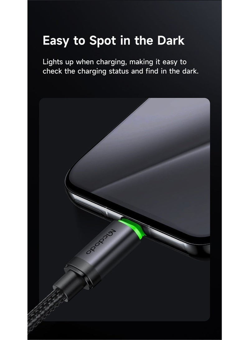 Mcdodo Fast Charging Micro USB Cable 1m – USB-A to Micro USB Data Cable with LED Charging Light for Android Phones, Power Banks, Tablets and Micro USB Devices – Black - Image 4