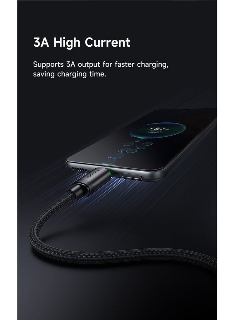 Mcdodo Fast Charging Micro USB Cable 1m – USB-A to Micro USB Data Cable with LED Charging Light for Android Phones, Power Banks, Tablets and Micro USB Devices – Black - Image 3