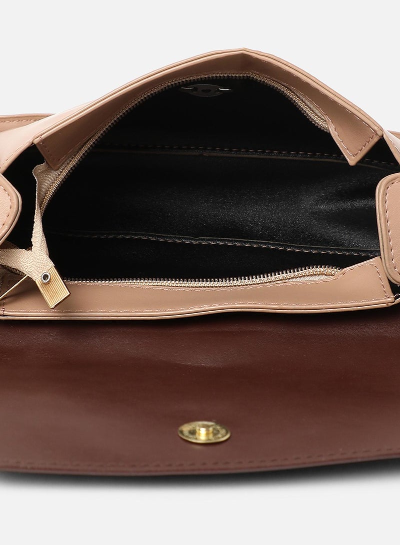 Haute Sauce Kristi Brown & Cream Cross Body Bag - Image 2