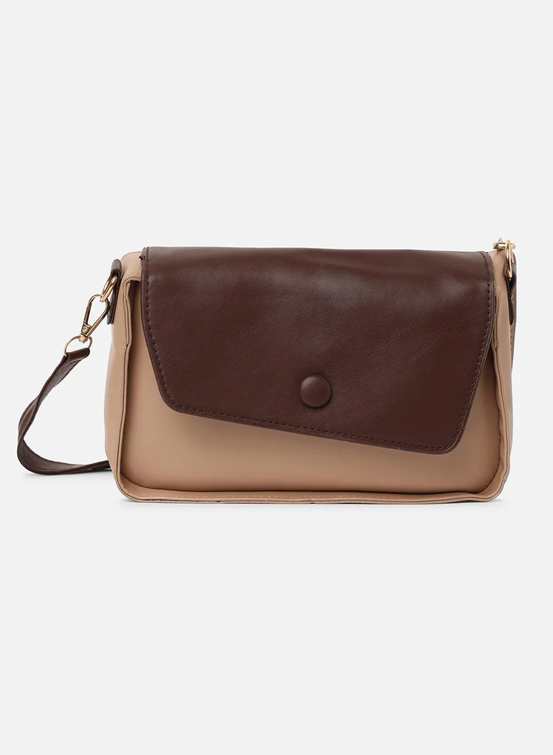 Haute Sauce Kristi Brown & Cream Cross Body Bag