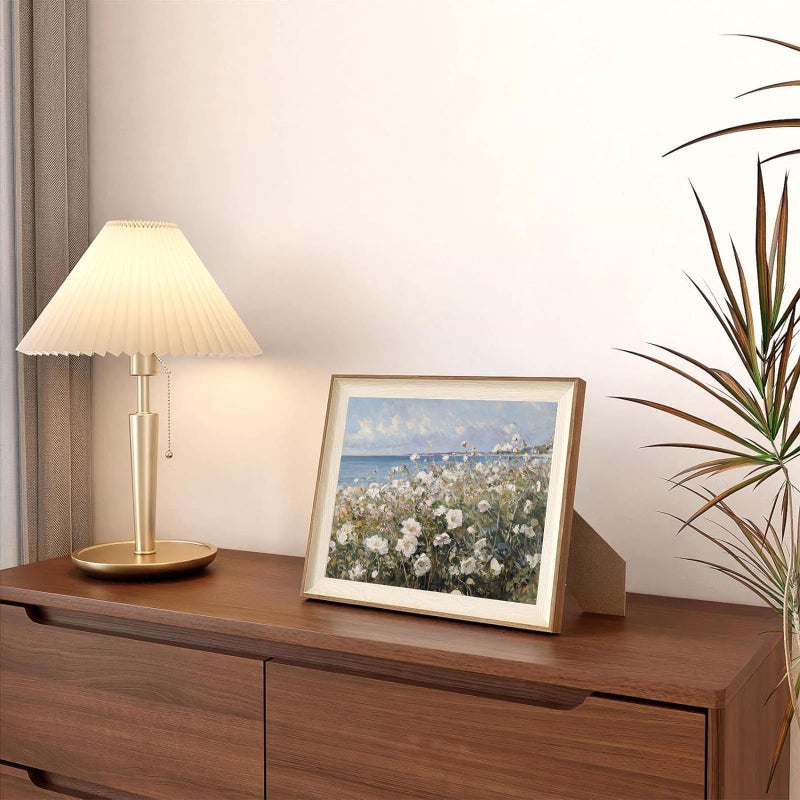 AstrdeCor مؤطرة القماش الجدار الفنية ديكور خمر المناظر الطبيعية الجدار الفن للمنزل ديكور العمل الجمالي الفنية الساحلية الطبيعية الطبيعة ريفي المزرعة جدار ديكور لغرفة المعيشة أبيض البرية زهور الزيت صور الحمام جدار ديكور- 10'x12 '' ' - Image 3