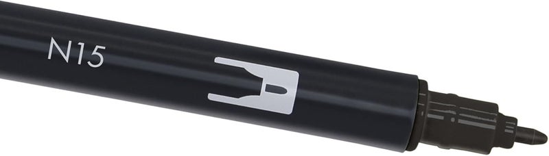 Tombow ABTN156P Fibre Tip Pen Dual Brush Pen with Two Nibs Pack of 6 Black - Image 4