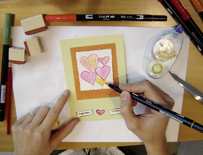 Tombow ABTN156P Fibre Tip Pen Dual Brush Pen with Two Nibs Pack of 6 Black - Image 5