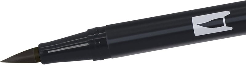 Tombow ABTN156P Fibre Tip Pen Dual Brush Pen with Two Nibs Pack of 6 Black - Image 3