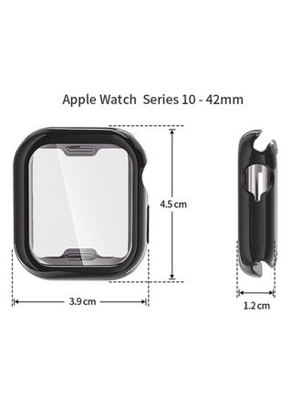 3 قطع من حافظة حماية الشاشة عالية الدقة من مادة TPU كاملة التغطية لساعة Apple Watch Series 11 42 مم/Series 10 42 مم شفافة/سوداء/زرقاء - view 5