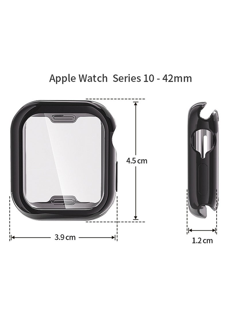 يوك 3 قطع من حافظة حماية شاشة عالية الدقة من مادة TPU كاملة التغطية لساعة Apple Watch Series 10 مقاس 42 مم، شفاف/أسود/أزرق  - Image 5