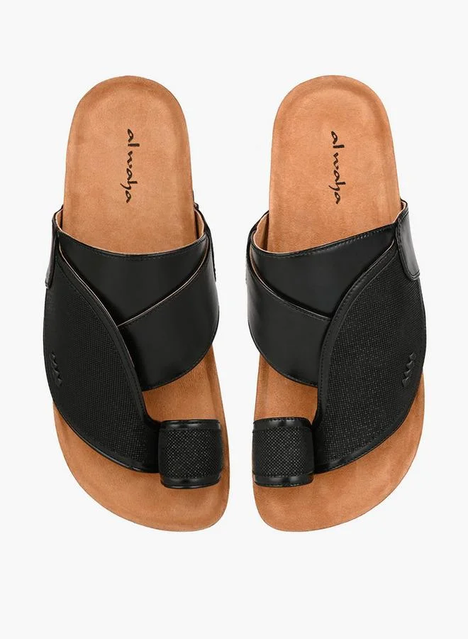 الواحة Men Textured Leather Arabic Sandals