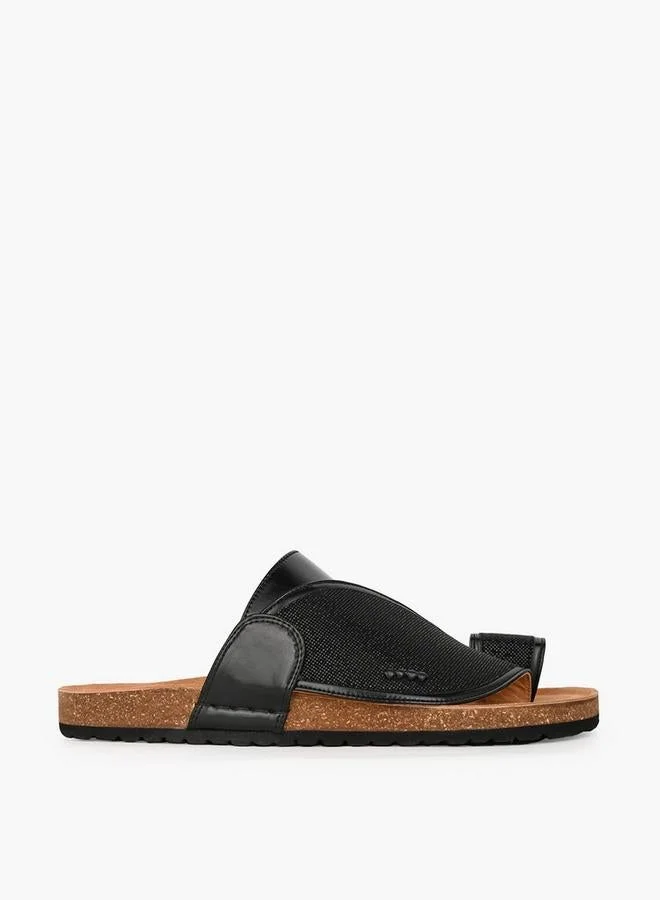 الواحة Men Textured Leather Arabic Sandals