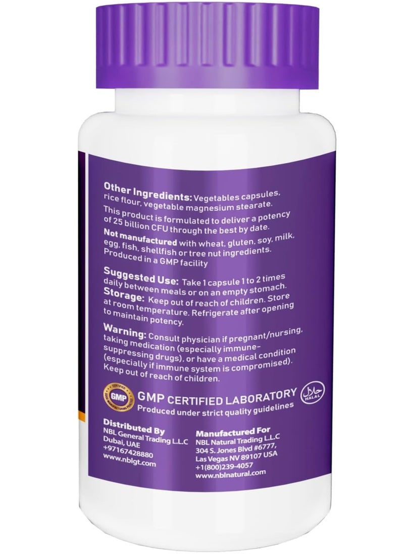 NBL Natural Probiotic-10, 25 Billion, with 10 Probiotic Strains, 50 Veg Capsules  - Image 3