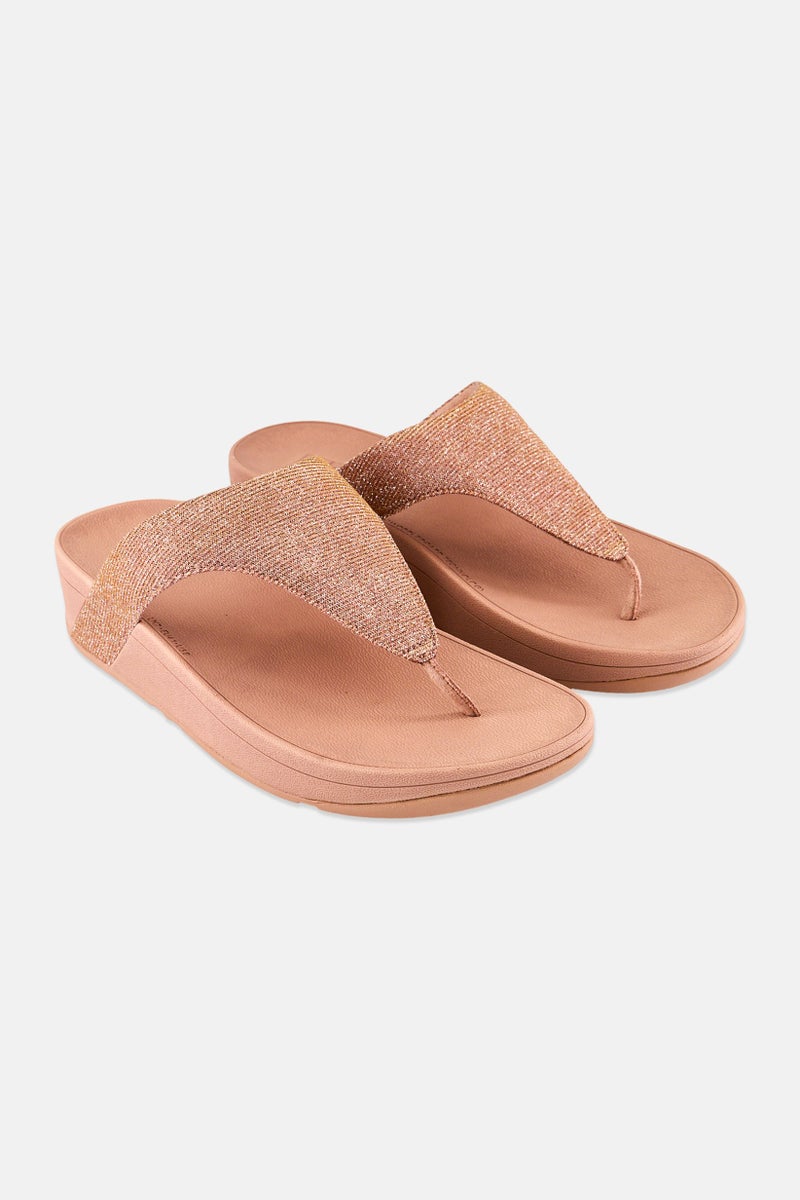 FitFlop Women Slip On Glity Sandal, Rose Gold - Image 1