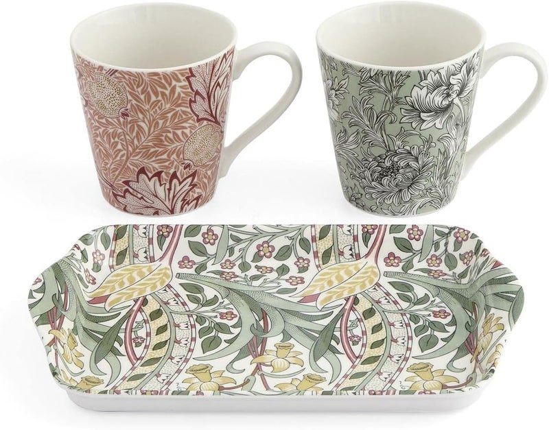Portmeirion Pimpernel Floral Porcelain Mug  Tray Set  Porcelain  Melamine Decorative Drinkware for Entertaining or Serving Hot Beverages  Elegant Gift for New Couples  Housewarming - Image 2