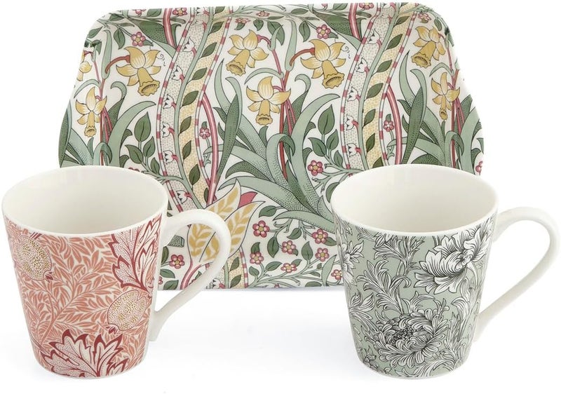 Portmeirion Pimpernel Floral Porcelain Mug  Tray Set  Porcelain  Melamine Decorative Drinkware for Entertaining or Serving Hot Beverages  Elegant Gift for New Couples  Housewarming - Image 1