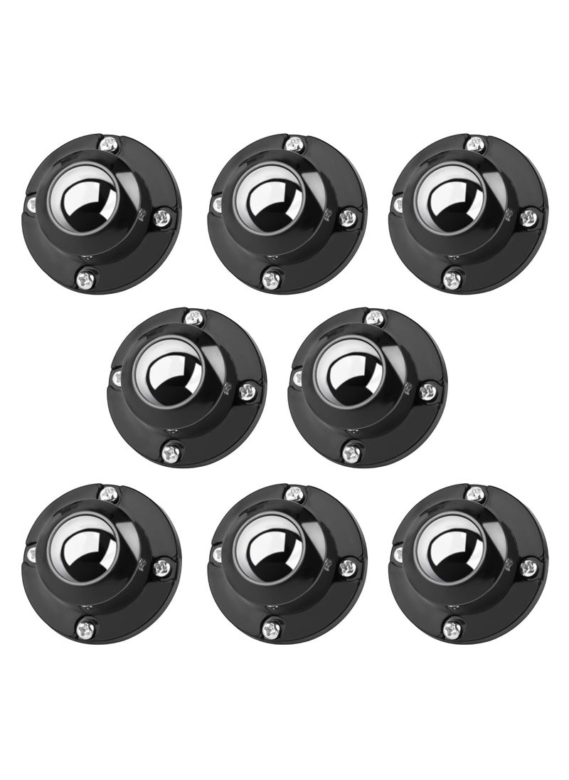 Probiz PROBIZ Self Adhesive Caster Wheels for FurnitureStorage BoxTrash CanPC Stainless Steel Universal Pulley 360 Degree Rotating Adhesive Caster Wheels 08 Inch Low Profile Swivel Wheels Black 8  - Image 1