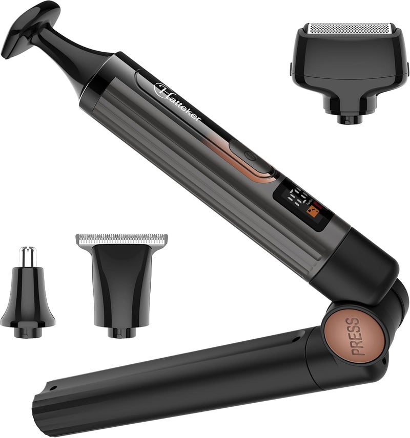 Hatteker Men's Back Razor Body Trimmer Electric Body Groomer Face Arm Chin Beard Trimmer Cordless Hair Trimmer with Adjustable Extension Trade Waterproof - Image 1