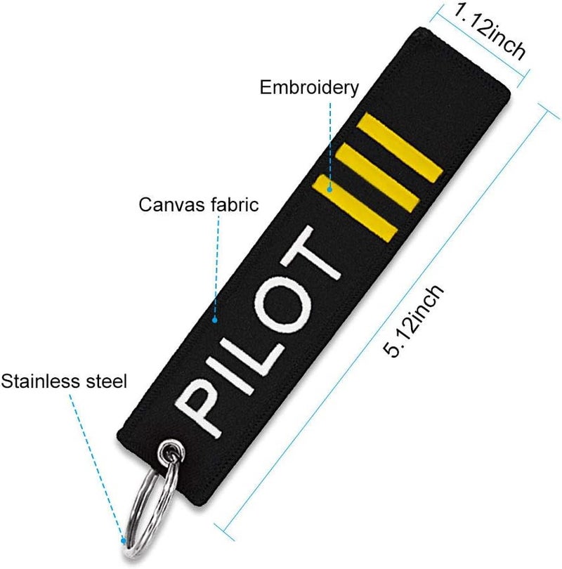 MELIFE Pilot Keychain Tag with Key Ring, 3 Pack Flag Keychain for Motorcycles, Scooters, Cars and Gifts -First Officer - Image 4