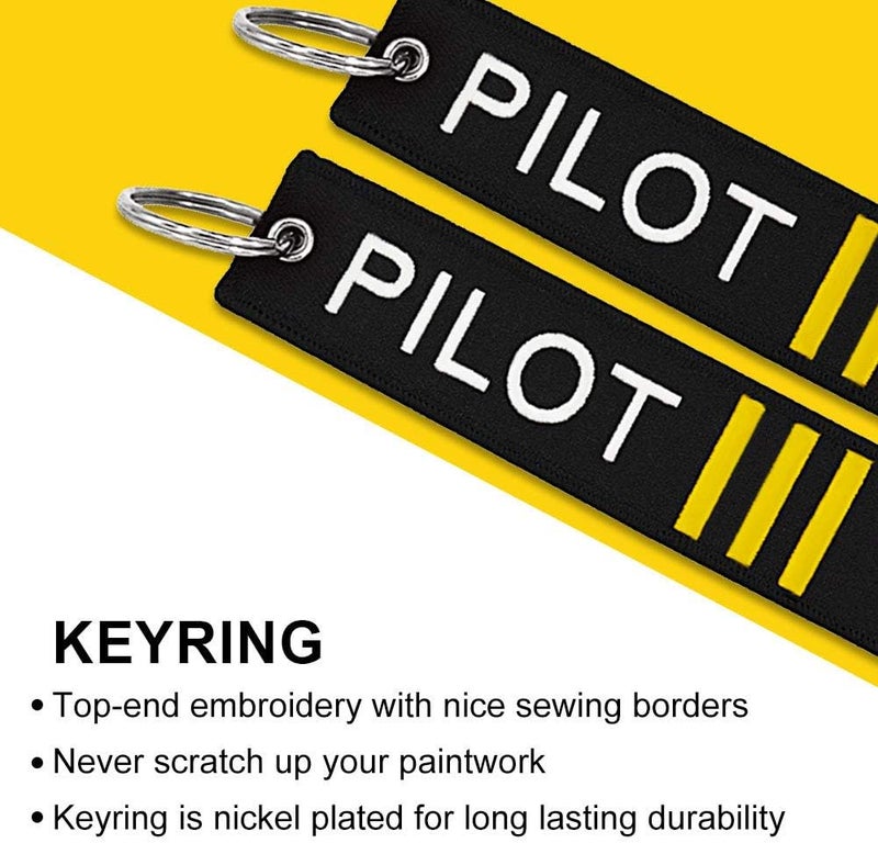MELIFE Pilot Keychain Tag with Key Ring, 3 Pack Flag Keychain for Motorcycles, Scooters, Cars and Gifts -First Officer - Image 3