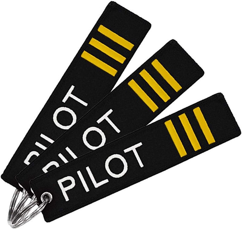 MELIFE Pilot Keychain Tag with Key Ring, 3 Pack Flag Keychain for Motorcycles, Scooters, Cars and Gifts -First Officer - Image 1