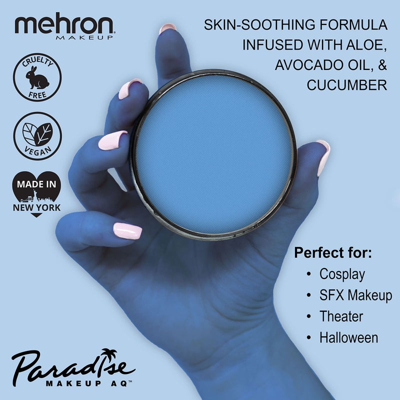 Mehron Makeup Paradise Makeup AQ Pro Size | Stage & Screen Performance, Face & Body Painting, Beauty, Cosplay, and Halloween | Water Activated Face Paint, Body Paint 1.4 oz (40 g) - Sky - Image 2