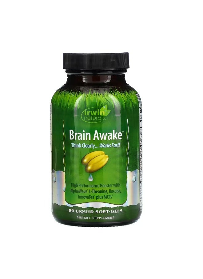 Irwin Naturals Brain Awake 60 Liquid SoftGels  - Image 1