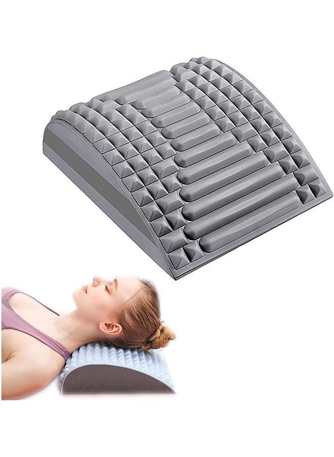 Arabest - Neck & Back Stretcher, Back Neck Cracker For Lower Back Pain Relief, Neck And Back Stretcher,Adjustable Spine Board,Neck And Lower Back Stretcher,Back Stretcher Posture Corrector (Grey) - Image 1