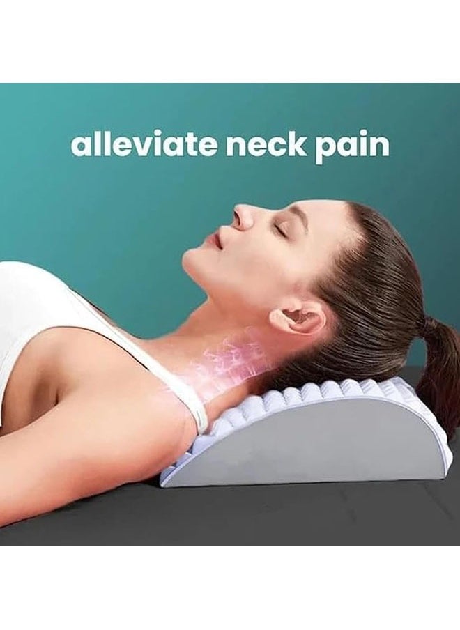 Arabest - Neck & Back Stretcher, Back Neck Cracker For Lower Back Pain Relief, Neck And Back Stretcher,Adjustable Spine Board,Neck And Lower Back Stretcher,Back Stretcher Posture Corrector (Grey) - Image 1