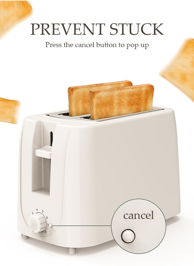 DUNISO - Two-Slice Stainless Steel Pop-Up Toaster, Extra-Wide Slots, With Cancel Feature, Eight Variable Heat Settings, Removable Pull-Out Crumb Tray, Bread, Breakfast - Image 1