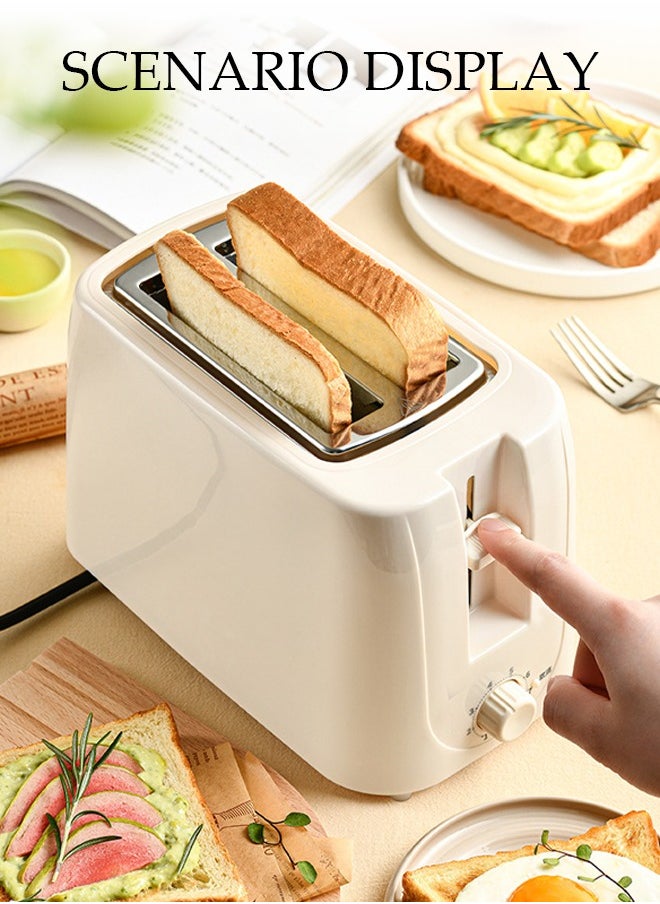 DUNISO - Two-Slice Stainless Steel Pop-Up Toaster, Extra-Wide Slots, With Cancel Feature, Eight Variable Heat Settings, Removable Pull-Out Crumb Tray, Bread, Breakfast - Image 1
