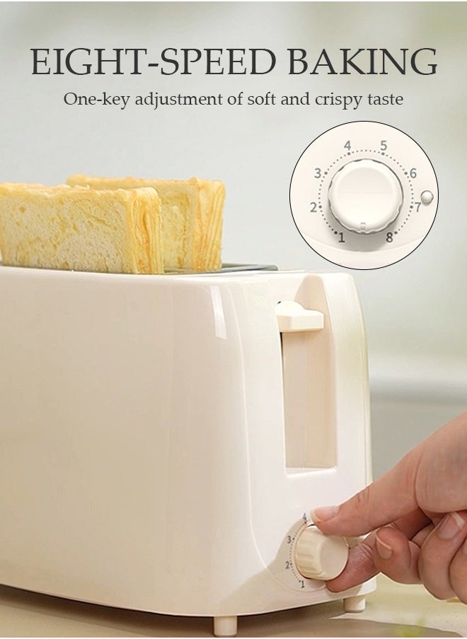 DUNISO - Two-Slice Stainless Steel Pop-Up Toaster, Extra-Wide Slots, With Cancel Feature, Eight Variable Heat Settings, Removable Pull-Out Crumb Tray, Bread, Breakfast - Image 1