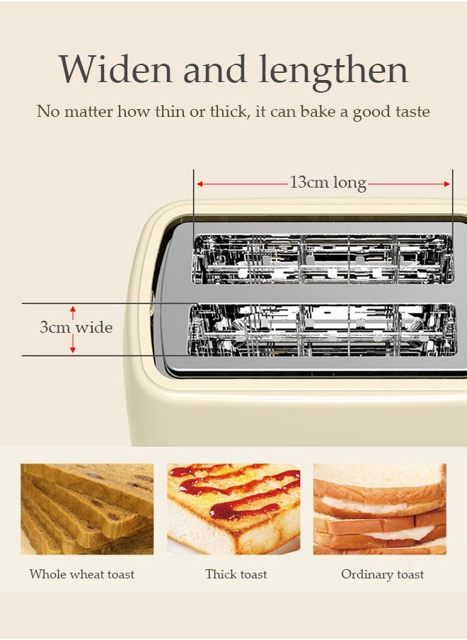 DUNISO - Two-Slice Stainless Steel Pop-Up Toaster, Extra-Wide Slots, With Cancel Feature, Eight Variable Heat Settings, Removable Pull-Out Crumb Tray, Bread, Breakfast - Image 1