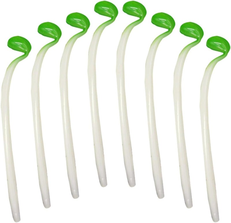 KICHOUSE Simulation Artificial Bean Sprouts Models 8pcs Green PVC Lifelike Vegetable Decor for Home Kitchen Display and Photography Props - Image 1
