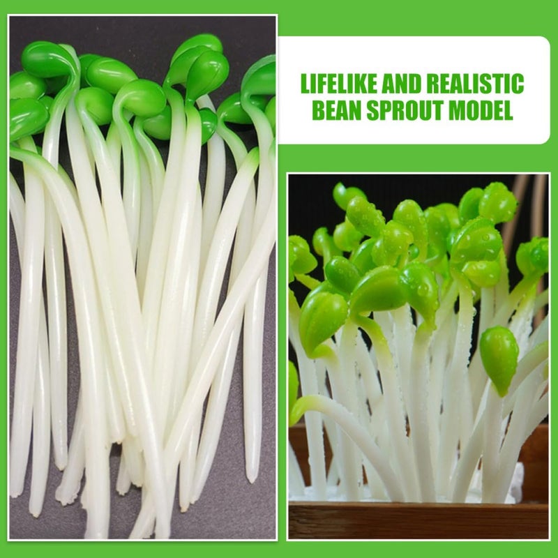 KICHOUSE Simulation Artificial Bean Sprouts Models 8pcs Green PVC Lifelike Vegetable Decor for Home Kitchen Display and Photography Props - Image 5