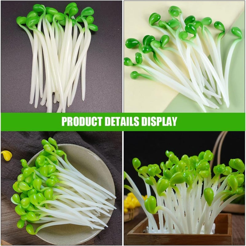 KICHOUSE Simulation Artificial Bean Sprouts Models 8pcs Green PVC Lifelike Vegetable Decor for Home Kitchen Display and Photography Props - Image 4