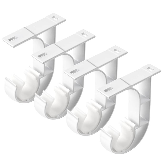 4 PACK CEILING CURTAIN ROD BRACKETS WHITE CEILING CURTAIN ROD HOLDER ROD HOOKS FOR 1 INCH ROD ALUMINUM CEILING BRACKET SUPPORT HANGER