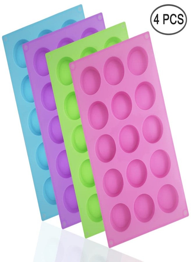 SENHAI 4 Psc Cylinder Silicone Molds, SENHAI 15 Hole Silicone Molds for Chocolate Cake Candy Soap Muffins Brownie Pudding Baking - Image 2