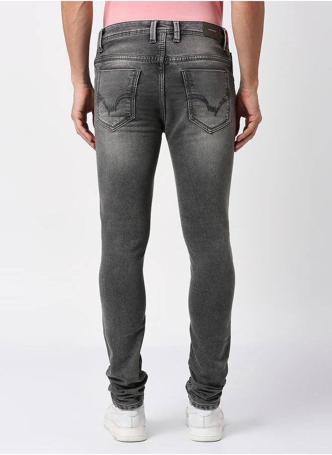 LAWMAN Pg3 - Mid Rise Faded Skinny Fit Jeans with Pocket Detail by Styli - Image 1