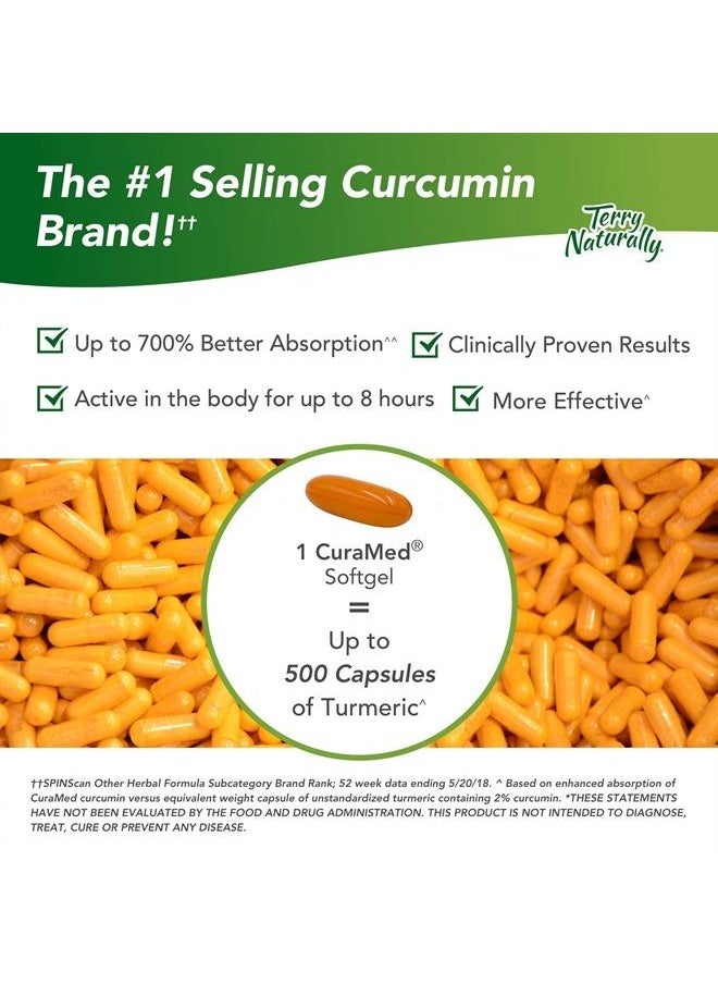 Terry Naturally - CuraMed 750 mg - 30 Softgels - Superior Absorption BCM-95 Curcumin Supplement with Turmeric, Promotes Healthy Inflammation Response - Non-GMO, Gluten-Free, Halal - 30 Servings - Image 1