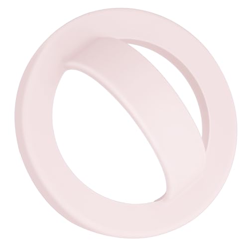 QxbBox Magnetic Silicone Ring Grip Phone Holder, Rotating Finger Loop Ring Grip Holder, Soft and Portable, Strong Magnetic Attraction, Compatible with Magsafe Phone Case (Light Pink) - Image 1