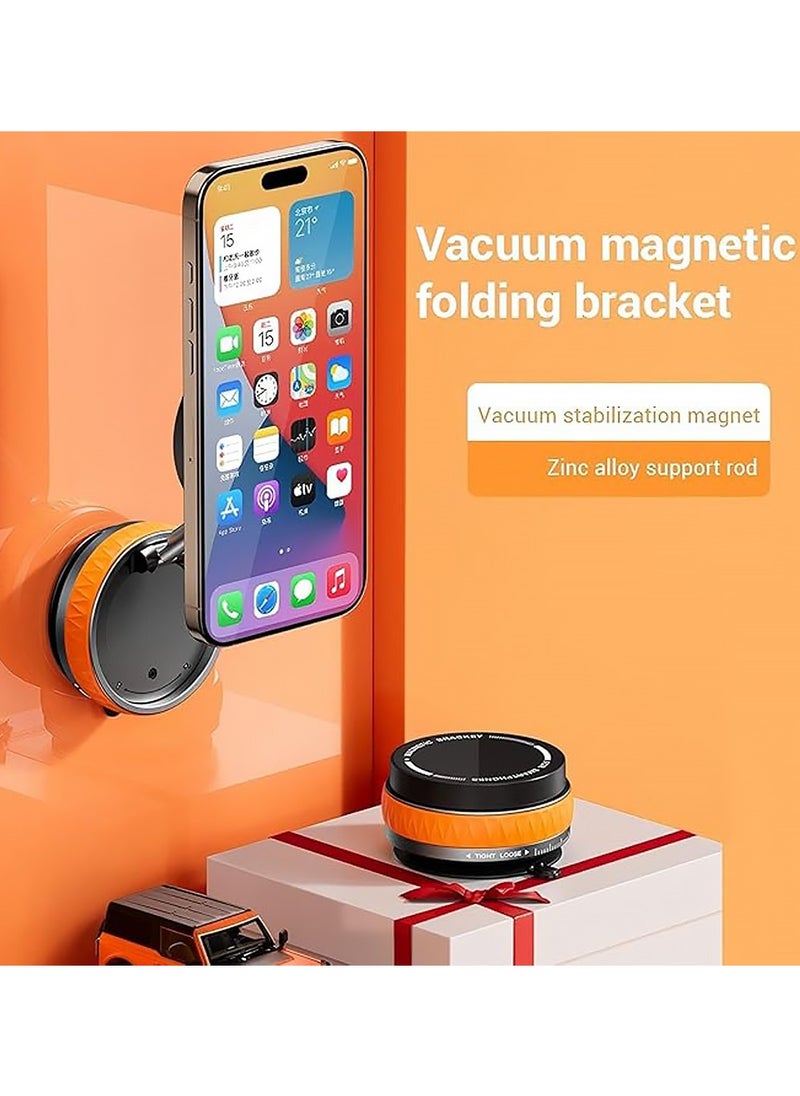 X-level Rotatable Car Suction Phone Mount,Ultra Magnetic Car Phone Holder,Car Truck Accessories for iPhone and Gym/Mirror/Smooth Surface,MagSafe Case (Orange)  - Image 2