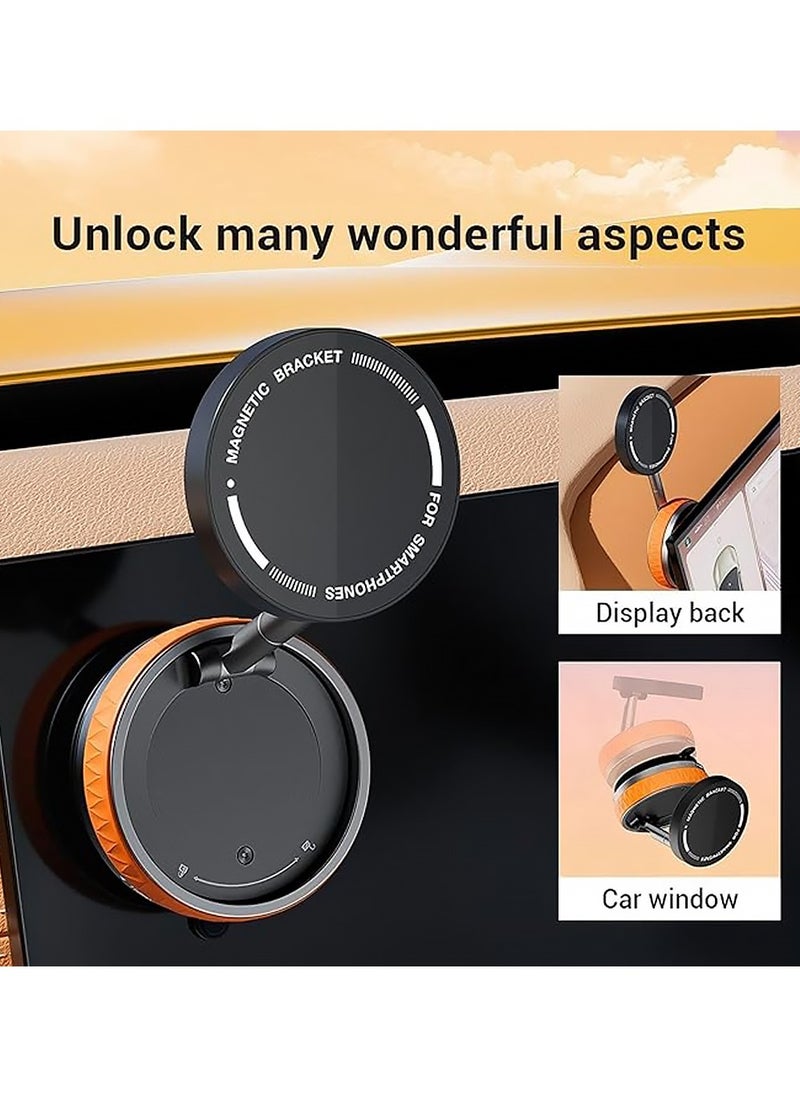 X-level Rotatable Car Suction Phone Mount,Ultra Magnetic Car Phone Holder,Car Truck Accessories for iPhone and Gym/Mirror/Smooth Surface,MagSafe Case (Orange)  - Image 5