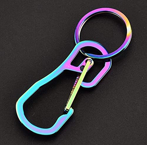Armear 2 Pack Carabiner Clip Retractable Ring Set Titanium KeyChain Quick Release Hooks for Men Women - Image 2