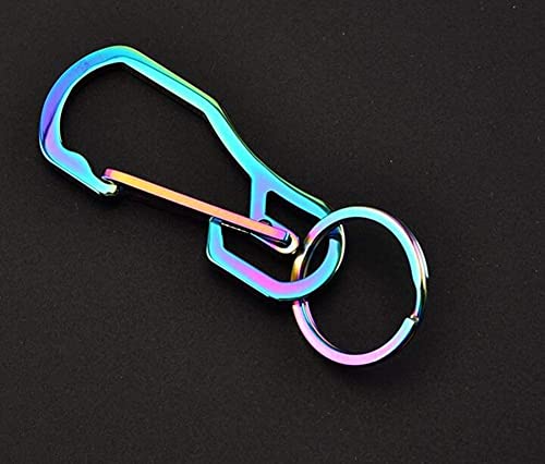 Armear 2 Pack Carabiner Clip Retractable Ring Set Titanium KeyChain Quick Release Hooks for Men Women - Image 3