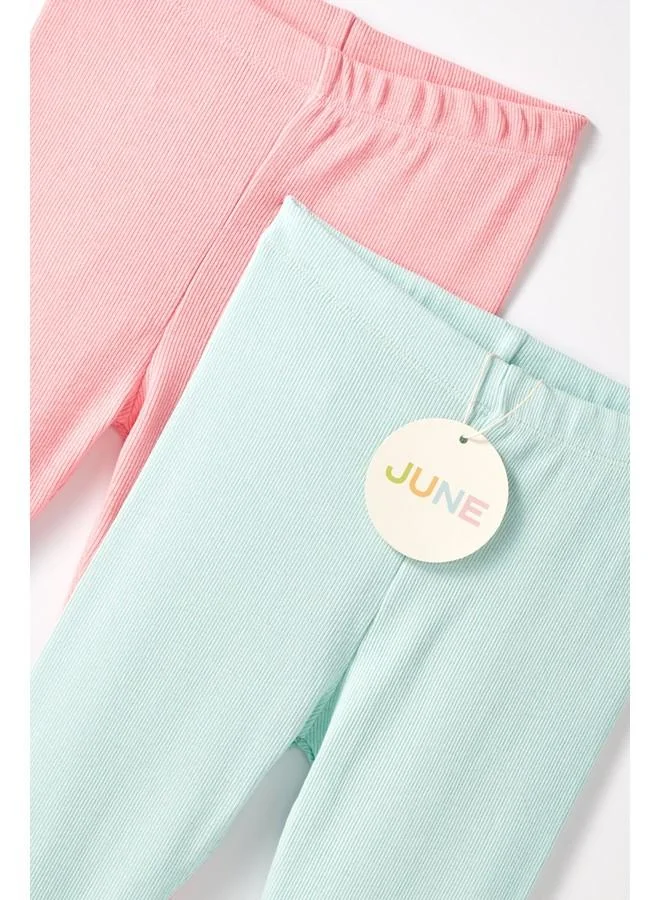 JUNE June Girl's 2-Pack Ribbed Leggings